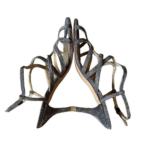 Stuart Weitzman Metallic Cutout Accent Sandals - Picture 8 of 16